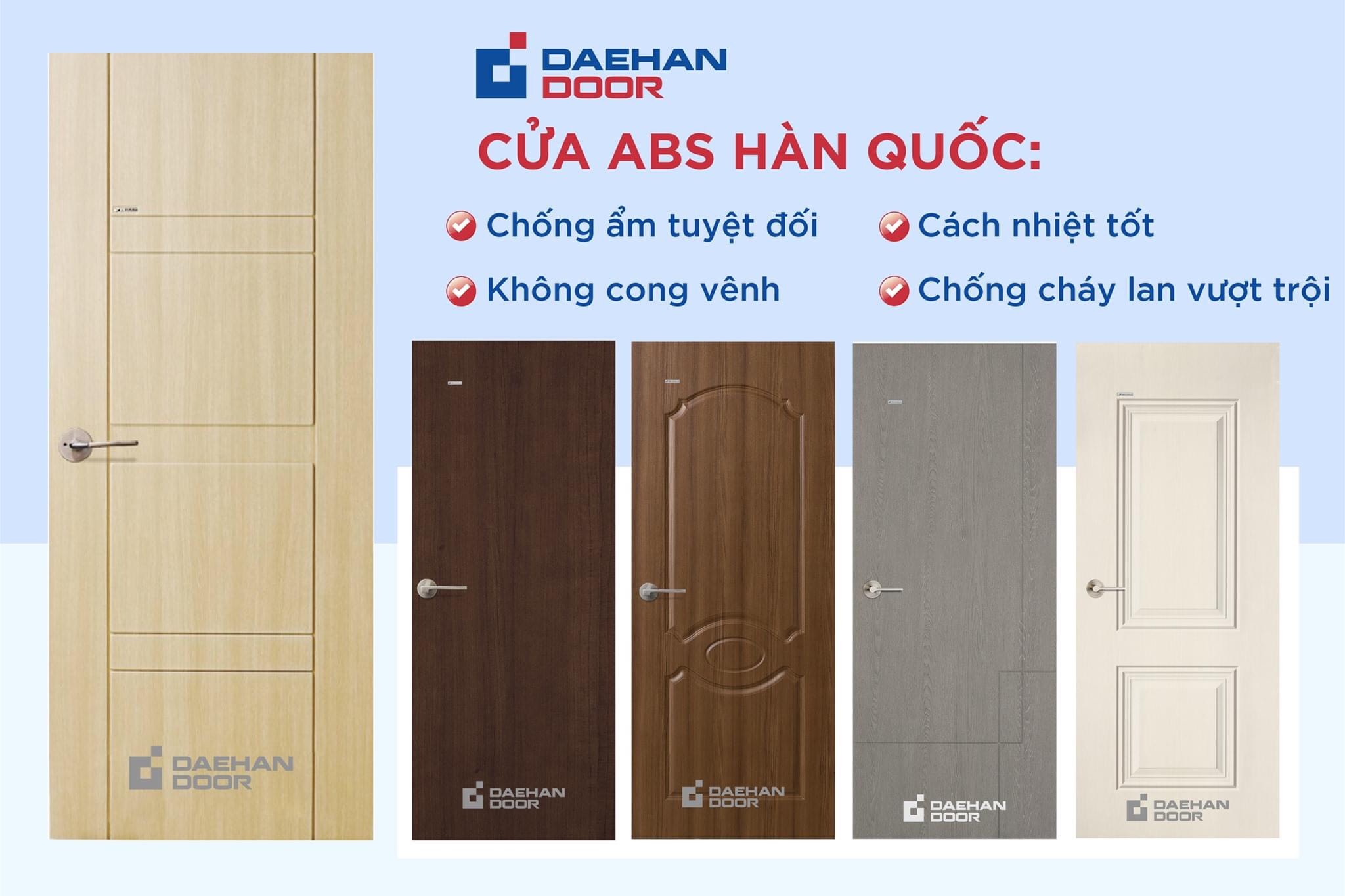  Cửa nhựa ABS Daehan và cửa gỗ nhựa Composite khác nhau thế nào?